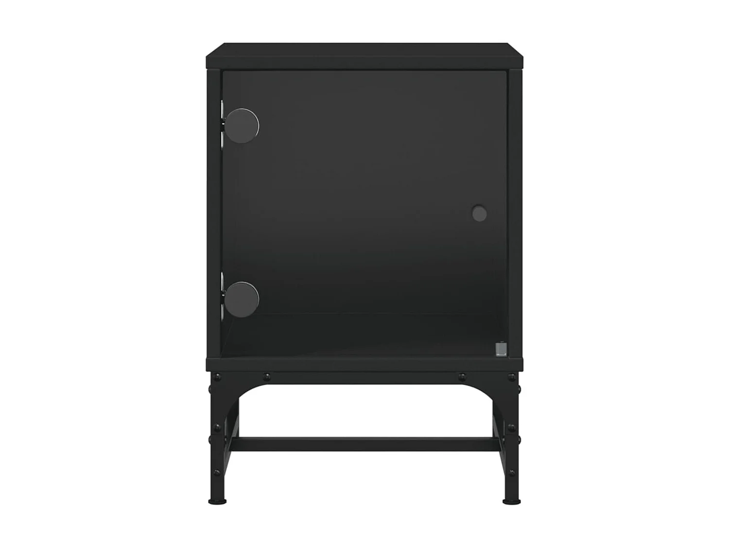 Mesitas de noche | Mesilla de noche con puertas de vidrio 2 uds negro 35x37x50 cm