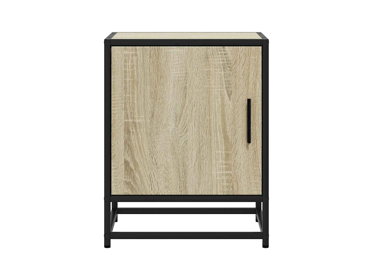 Mesita de noche | Mesilla de noche madera ingeniería roble sonoma 40x31x50cm metal