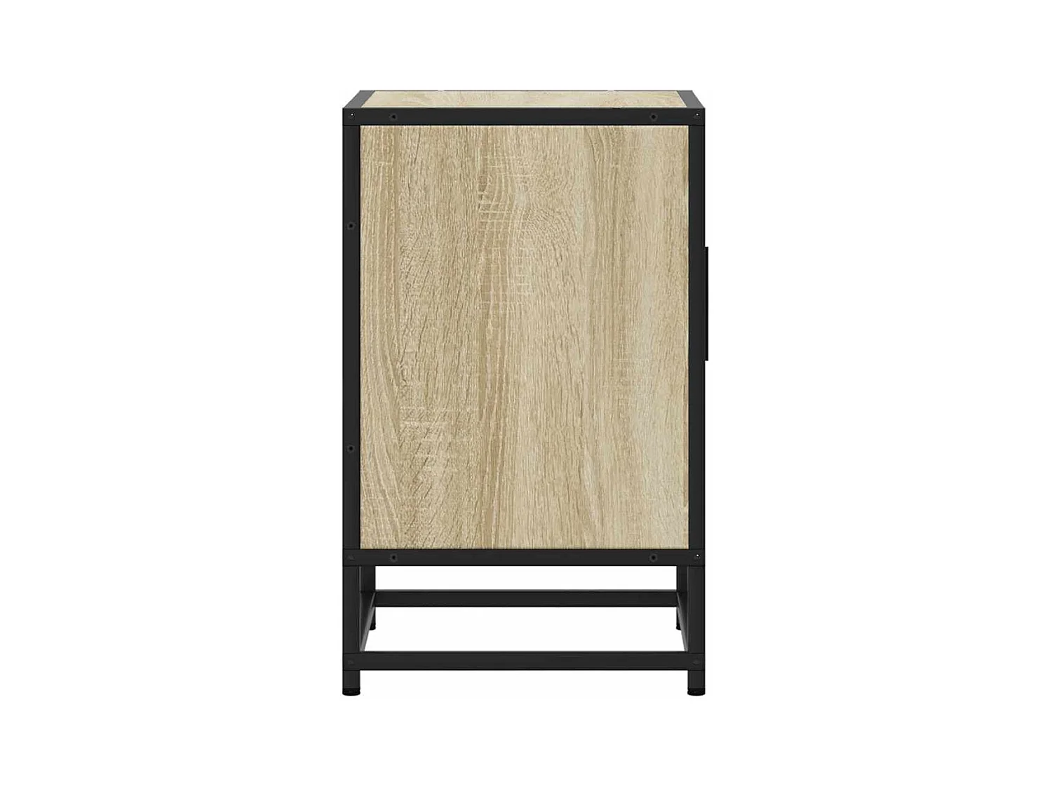 Mesita de noche | Mesilla de noche madera ingeniería roble sonoma 40x31x50cm metal