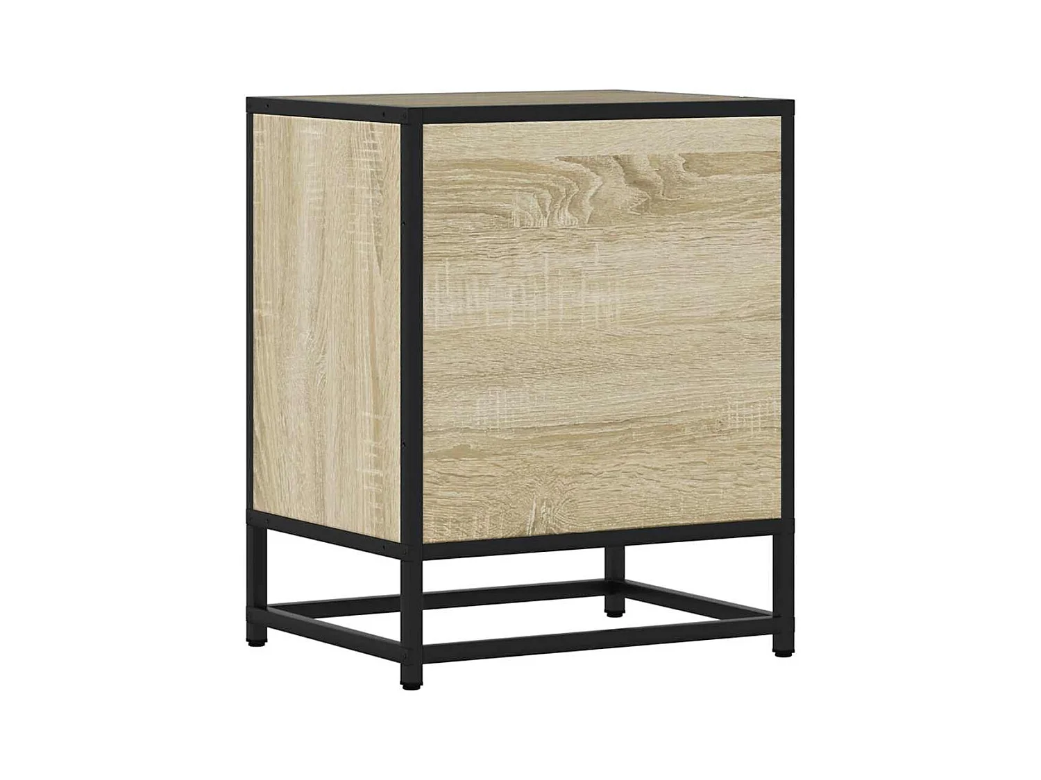 Mesita de noche | Mesilla de noche madera ingeniería roble sonoma 40x31x50cm metal