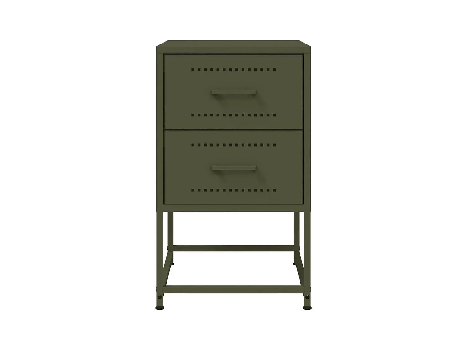 Mesita de noche | Mesilla de noche acero verde oliva 36x39x60,5 cm