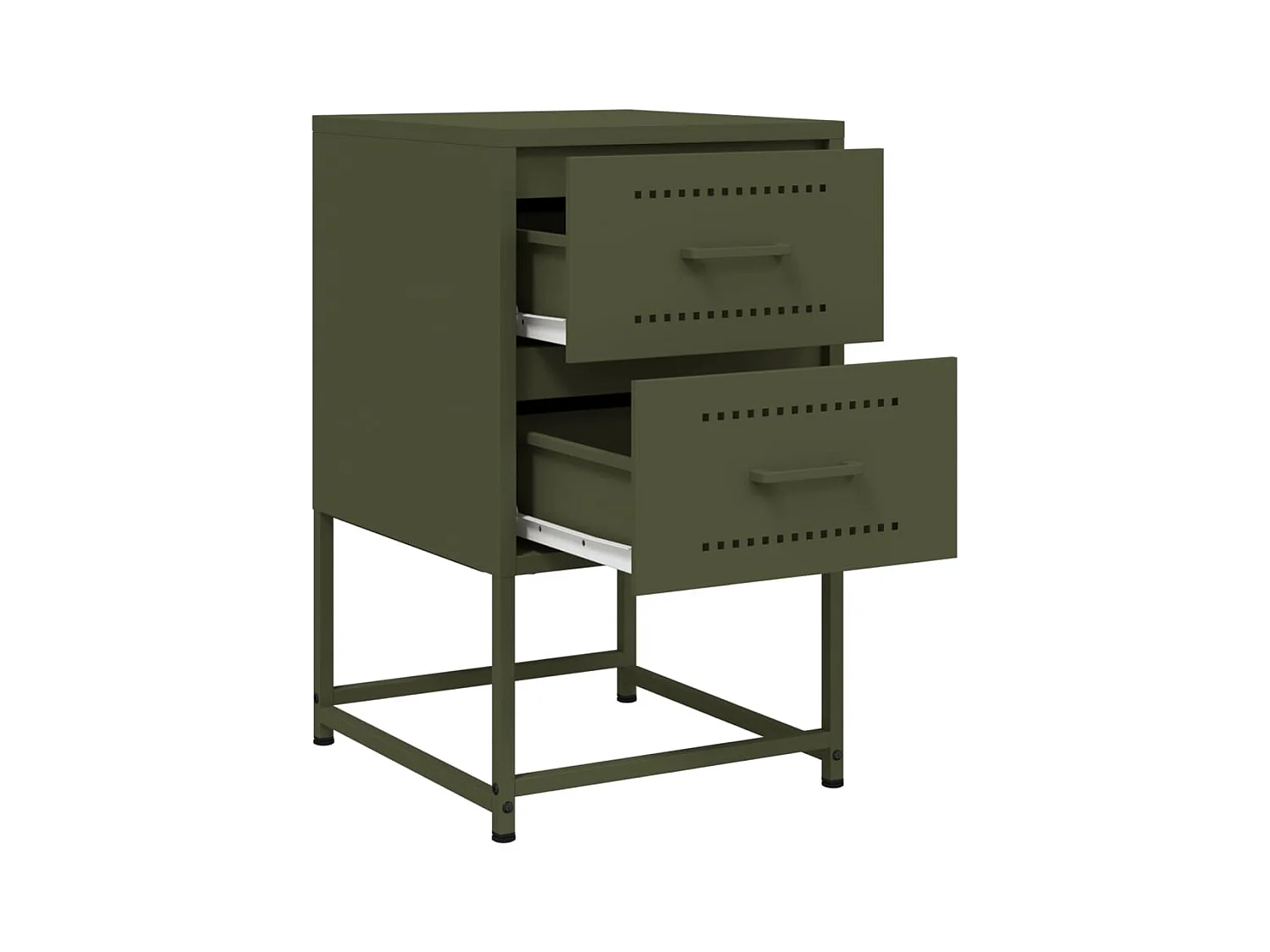 Mesita de noche | Mesilla de noche acero verde oliva 36x39x60,5 cm