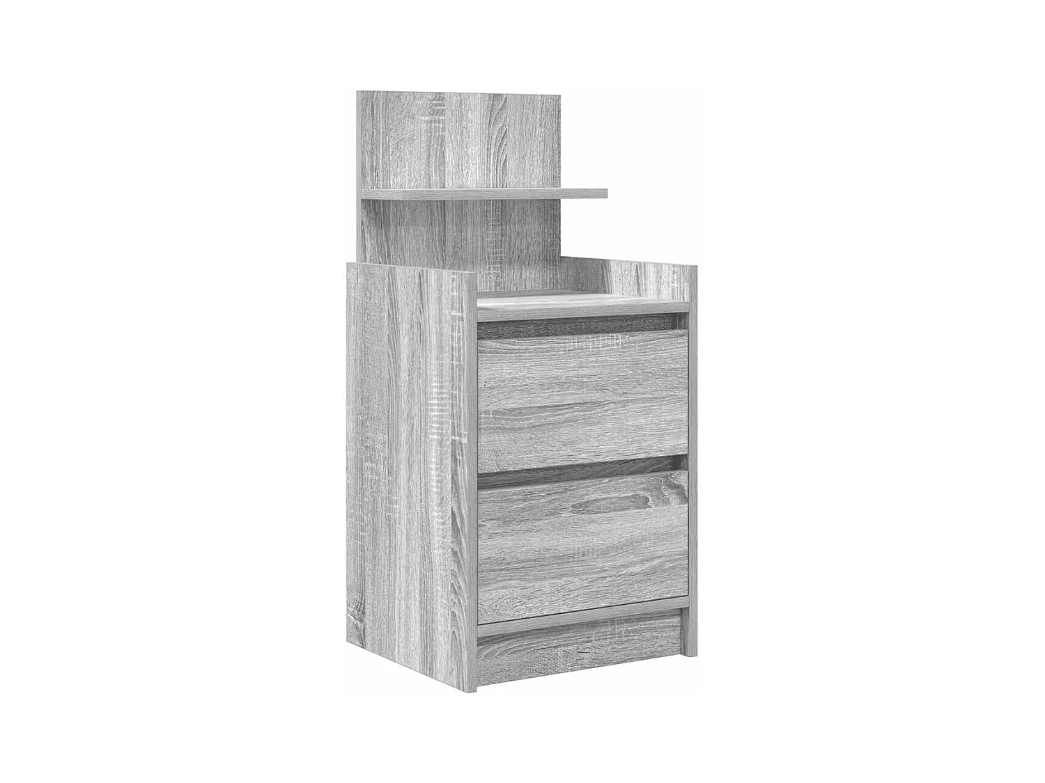 Pack 2 uds Mesilla de noche | Mesitas de noche con 2 cajones gris Sonoma 38x34x80 cm