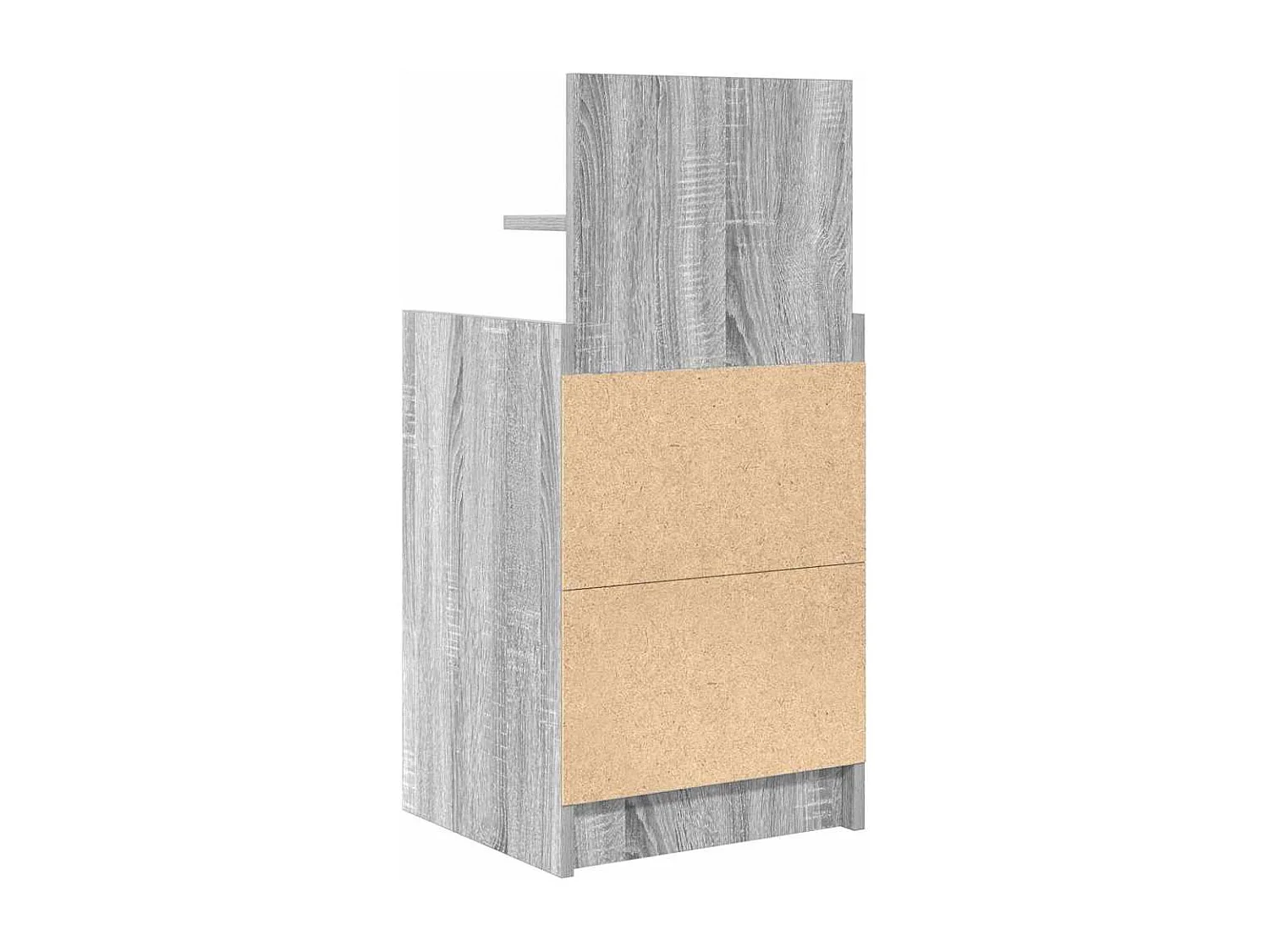 Pack 2 uds Mesilla de noche | Mesitas de noche con 2 cajones gris Sonoma 38x34x80 cm