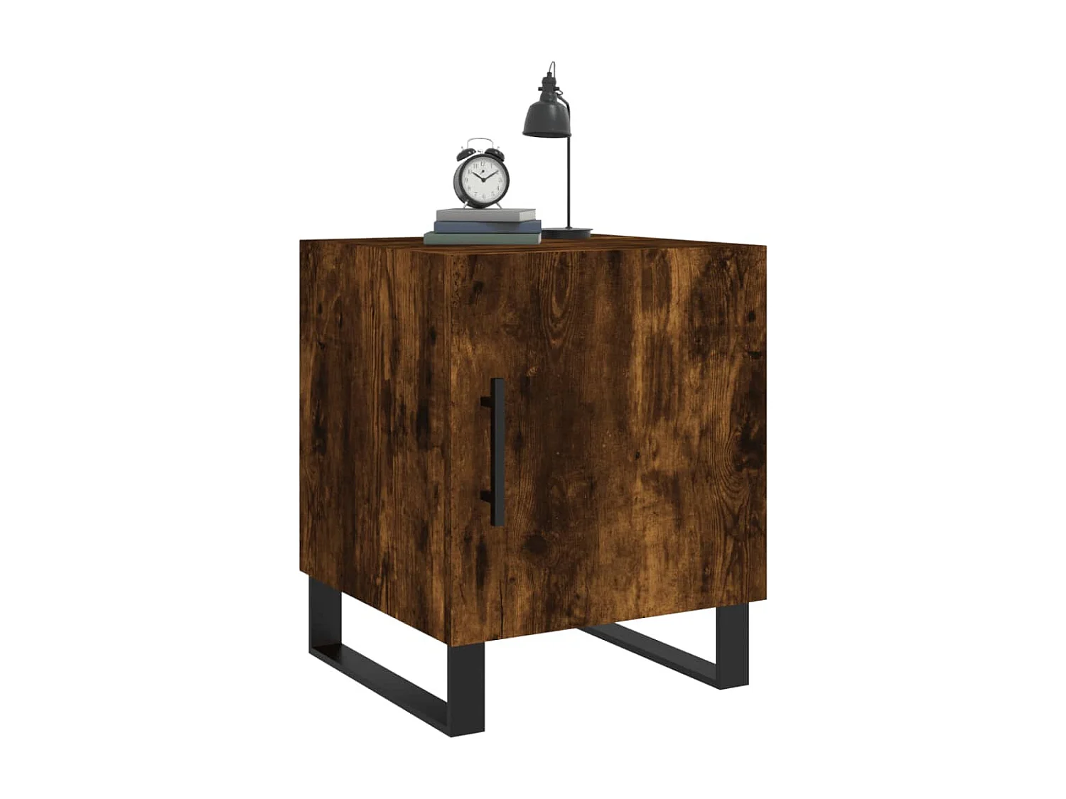 Mesa de Cabeceira Moderna 2 peças 40x40x50cm derivado madeira carvalho fumado