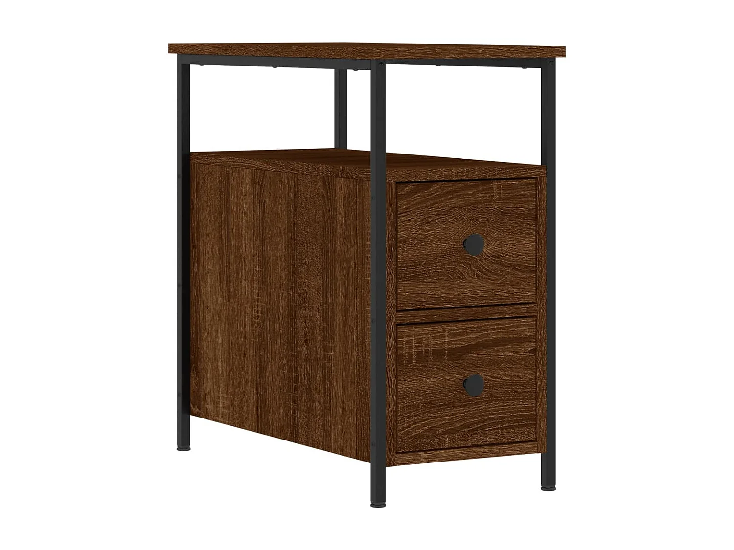 Mesitas de noche | Mesilla de noche 2 uds madera ingeniería marrón roble 30x60x60 cm