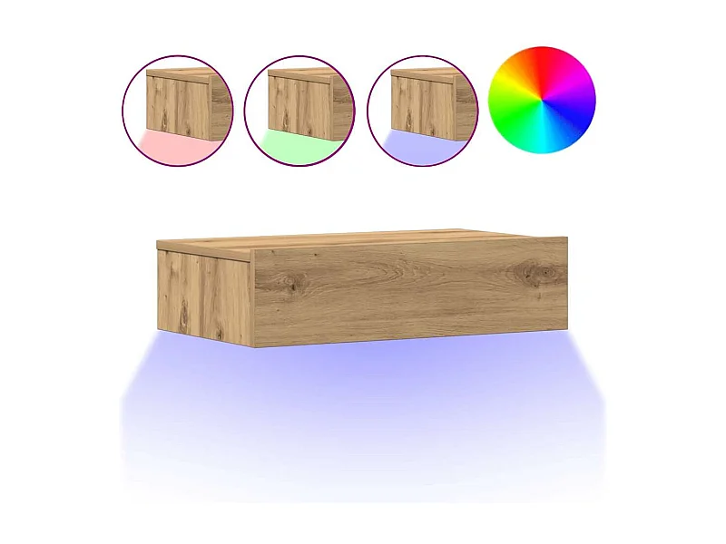 Mesita de noche | Mesilla de noche madera de ingeniería roble artisan 60x35 cm