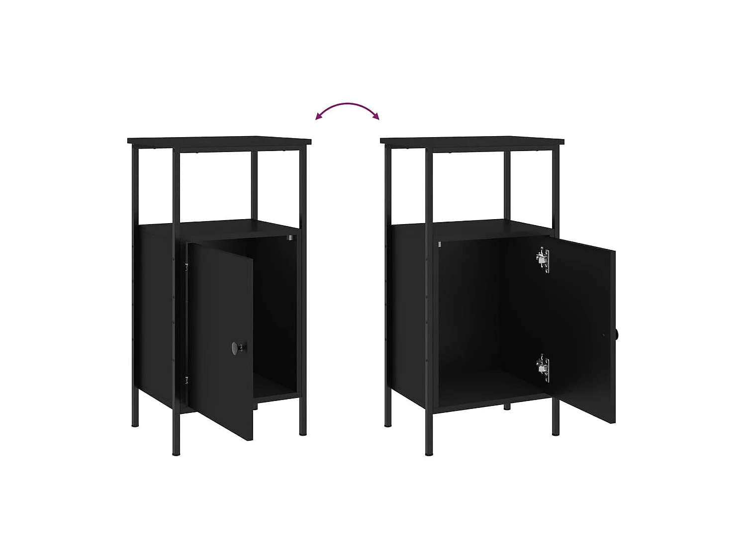 Nachttisch-Beistelltisch Schwarz 41x31x80 cm Holzwerkstoff SHL99538