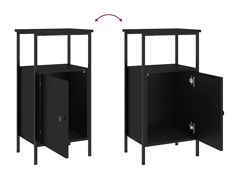 Nachttisch-Beistelltisch Schwarz 41x31x80 cm Holzwerkstoff SHL99538