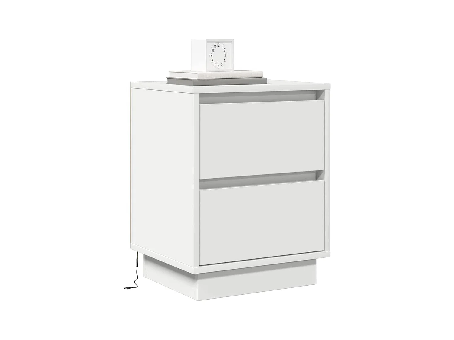 Mesita de Noche | Armario de Noche 2 uds con cajón Blanco 39x34.5x50 cm