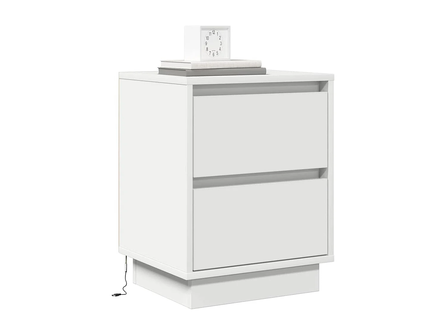 Nachttisch 2er Set-Beistelltisch Weiß 39 x 34,5 x 50 cm Holzwerkstoff SHL58984