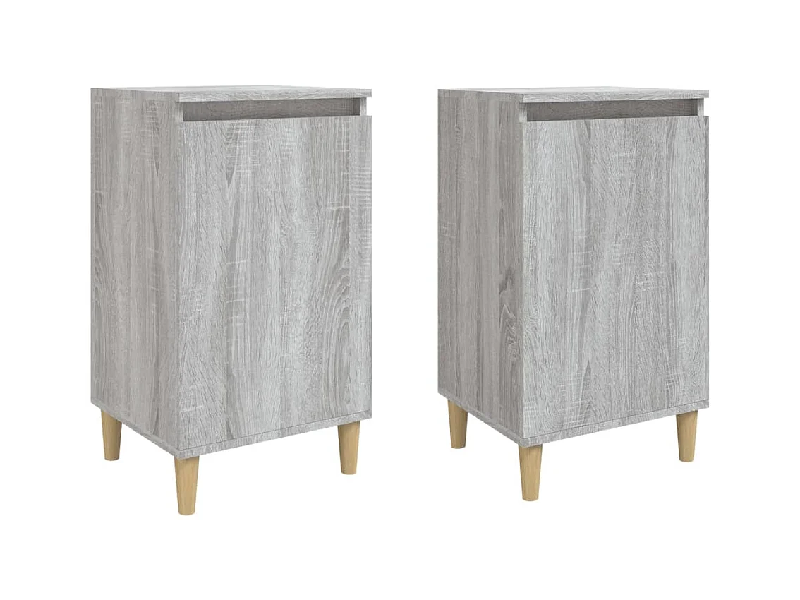 Mesitas de noche | Mesilla de noche 2 uds madera contrachapada gris 40x35x70 cm