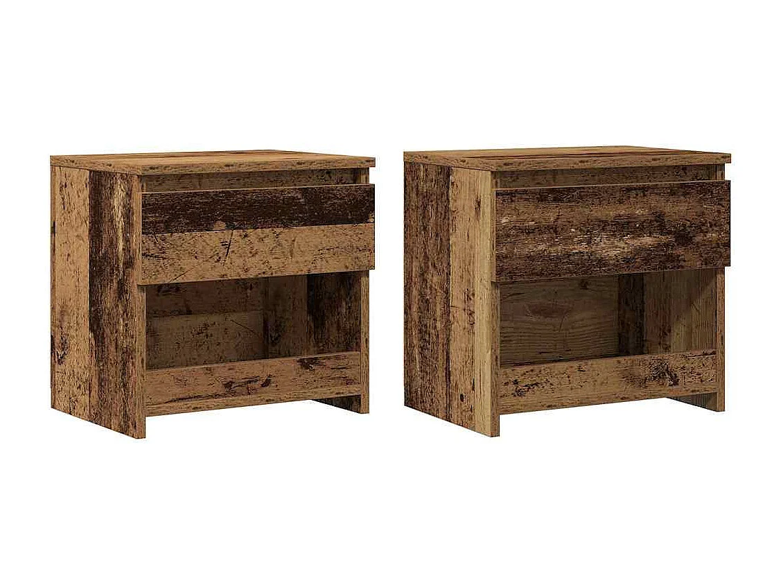 Nachttisch 2er Set-Beistelltisch Altholz 40x30x39 cm Holzwerkstoff SHL4930