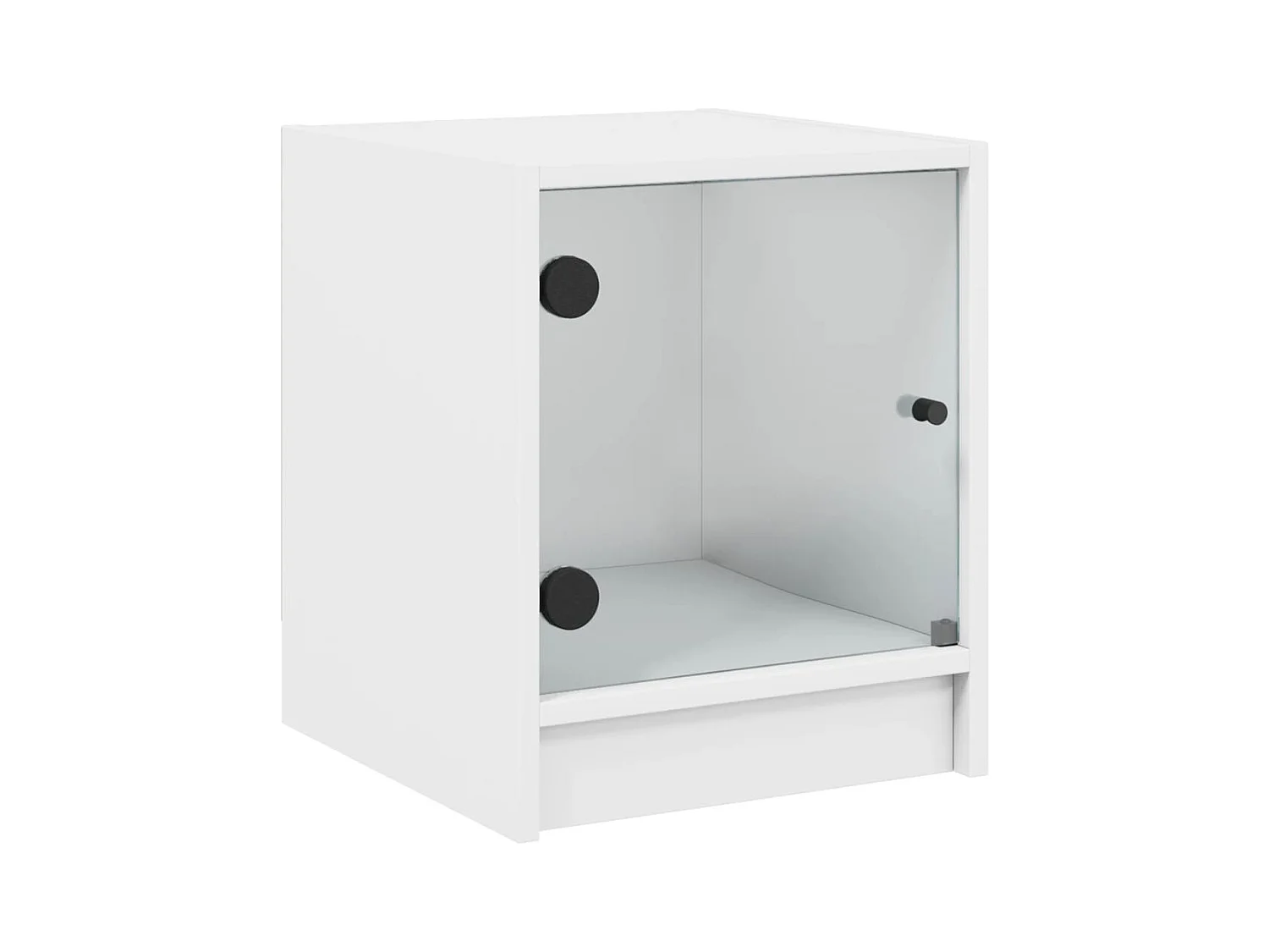 Mesitas de noche | Mesilla de noche con puertas de vidrio 2 uds blanco 35x37x42 cm