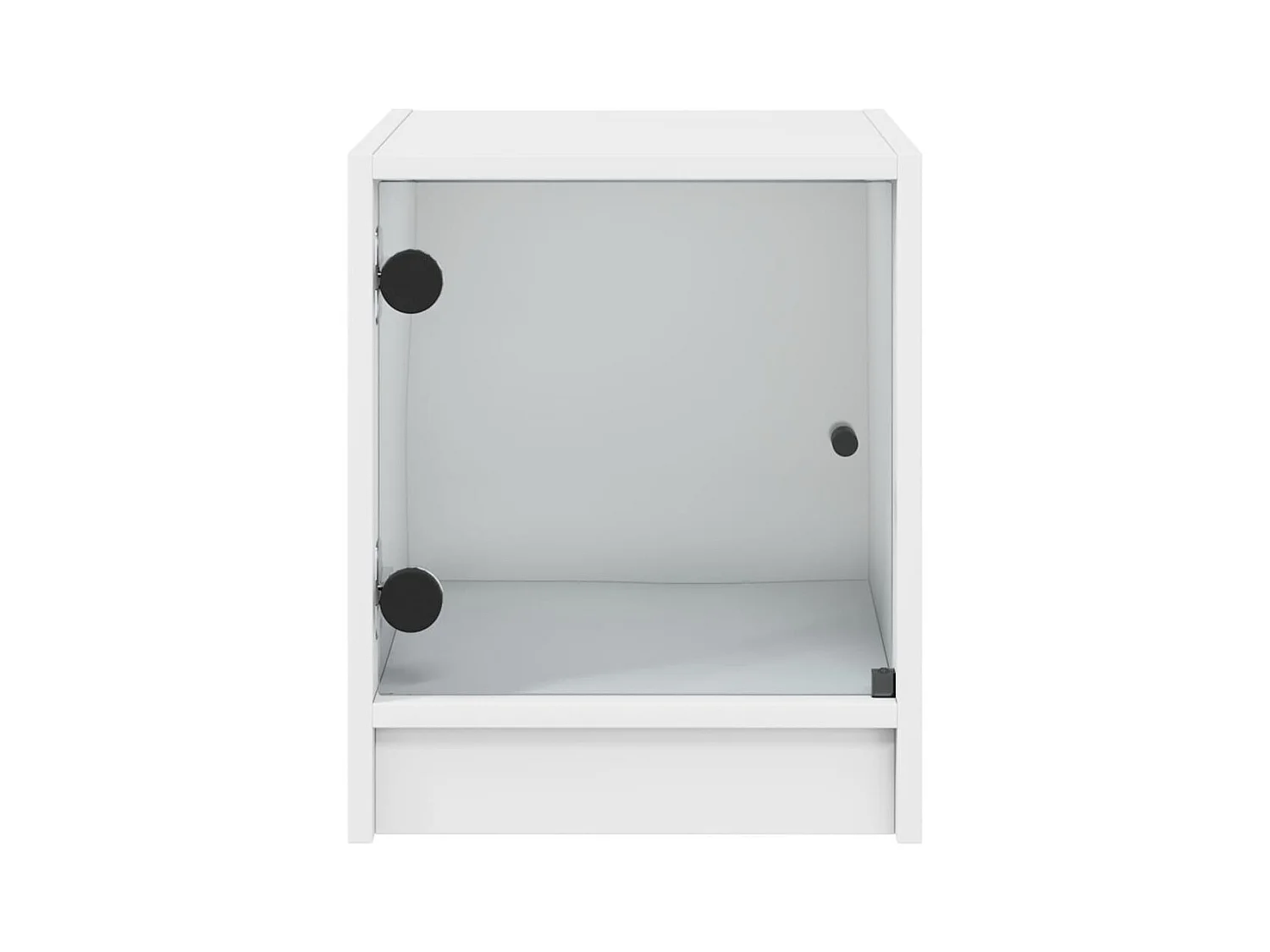 Mesitas de noche | Mesilla de noche con puertas de vidrio 2 uds blanco 35x37x42 cm