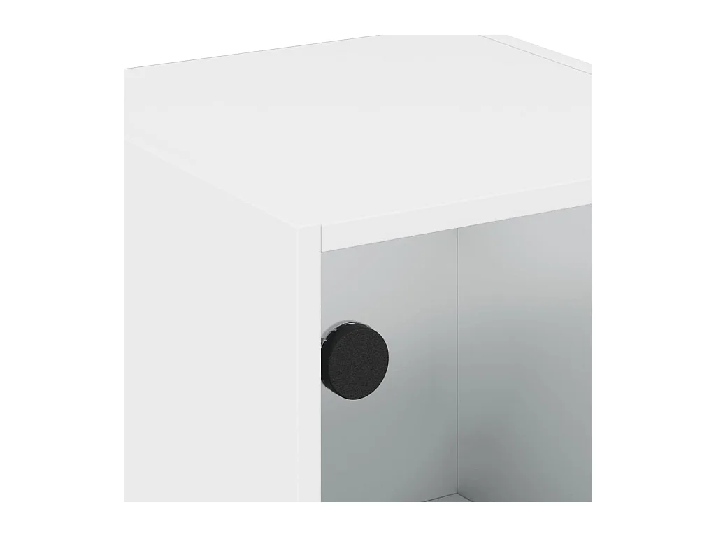 Mesitas de noche | Mesilla de noche con puertas de vidrio 2 uds blanco 35x37x42 cm