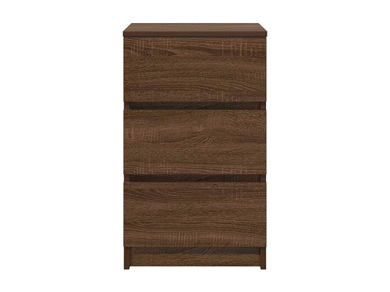 Pack 2 uds Mesilla de noche | Mesitas de noche con 3 cajones roble marrón 39x35x65 cm