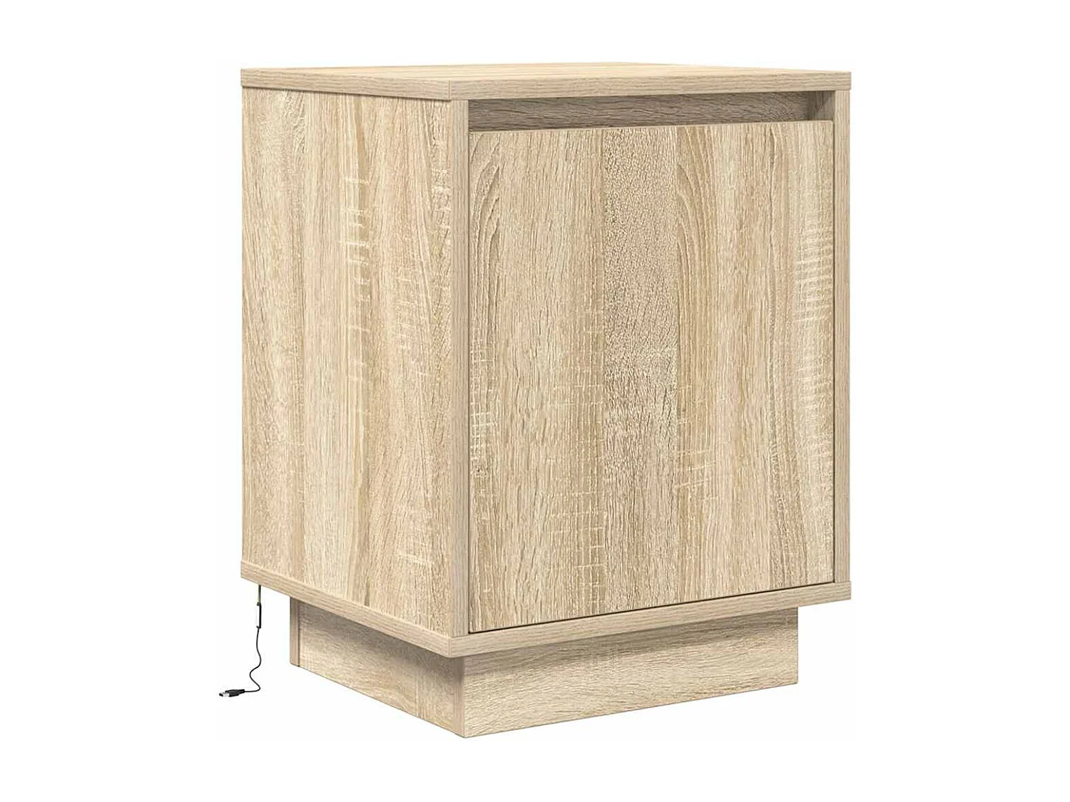 Mesilla de noche | Mesita de noche con luces LED roble Sonoma 38x34x50 cm