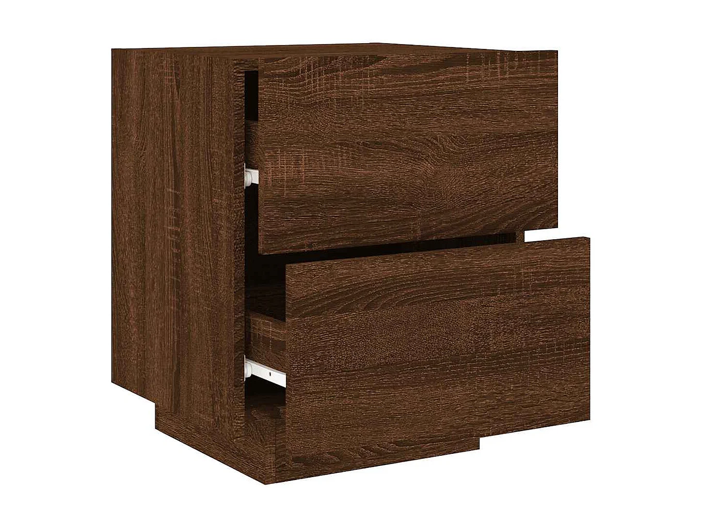 Nachttische mit LED-Leuchten 2er Set | Beistelltisch Braun Eiche Holzwerkstoff SHL46780