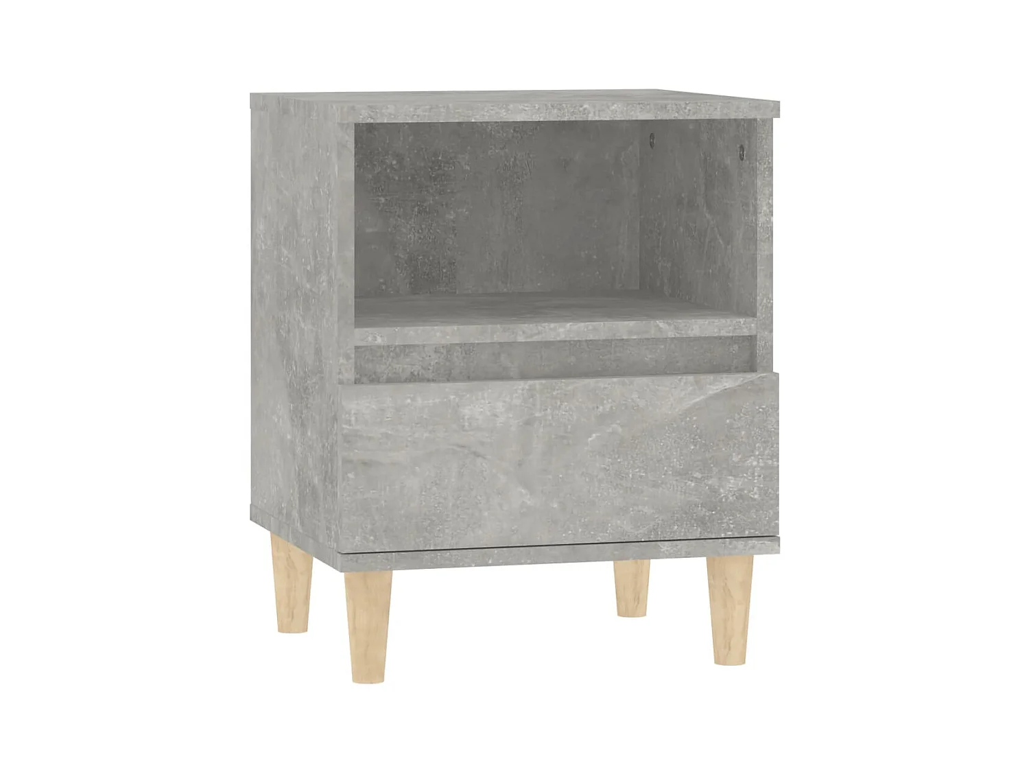 Tables de chevet lot de 2 avec compartiments ouverts Gris béton 40x35x50 cm