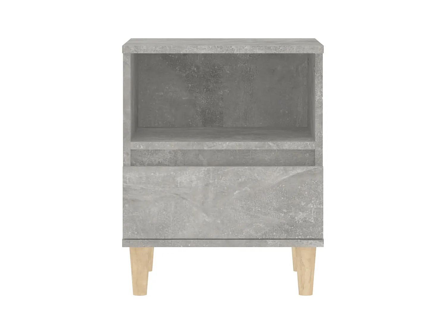 Tables de chevet lot de 2 avec compartiments ouverts Gris béton 40x35x50 cm