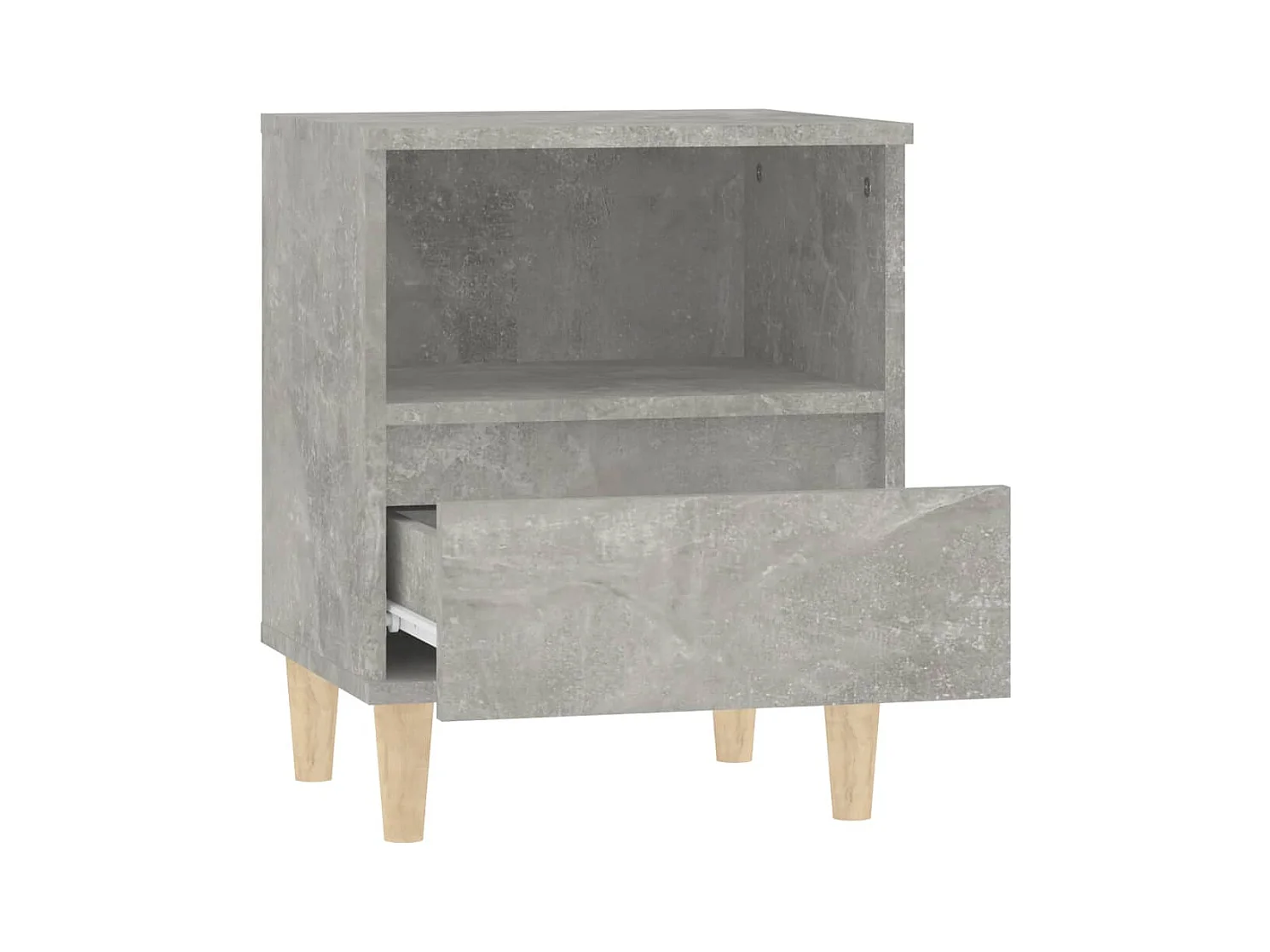 Tables de chevet lot de 2 avec compartiments ouverts Gris béton 40x35x50 cm