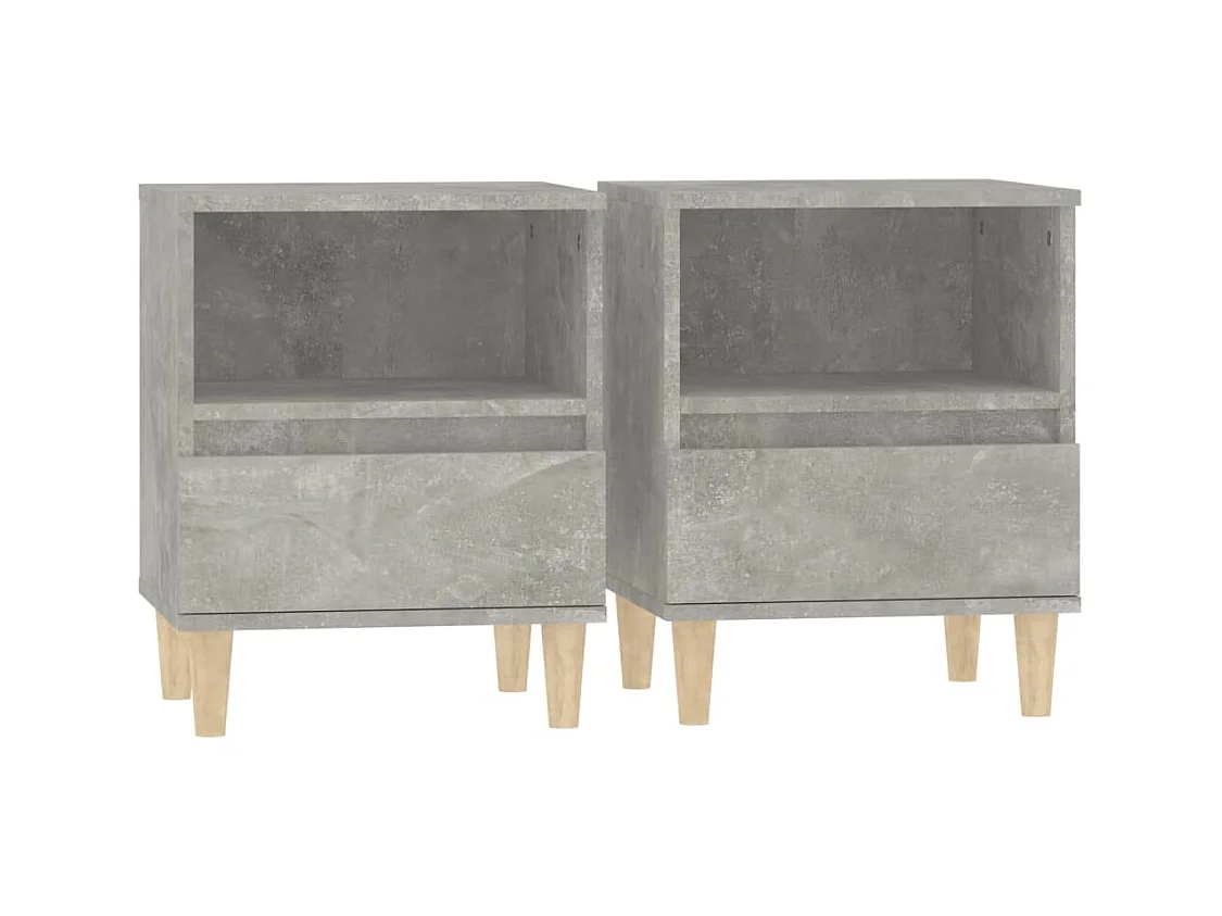 Mesitas de noche | Mesilla de noche 2 unidades gris hormigón 40x35x50 cm