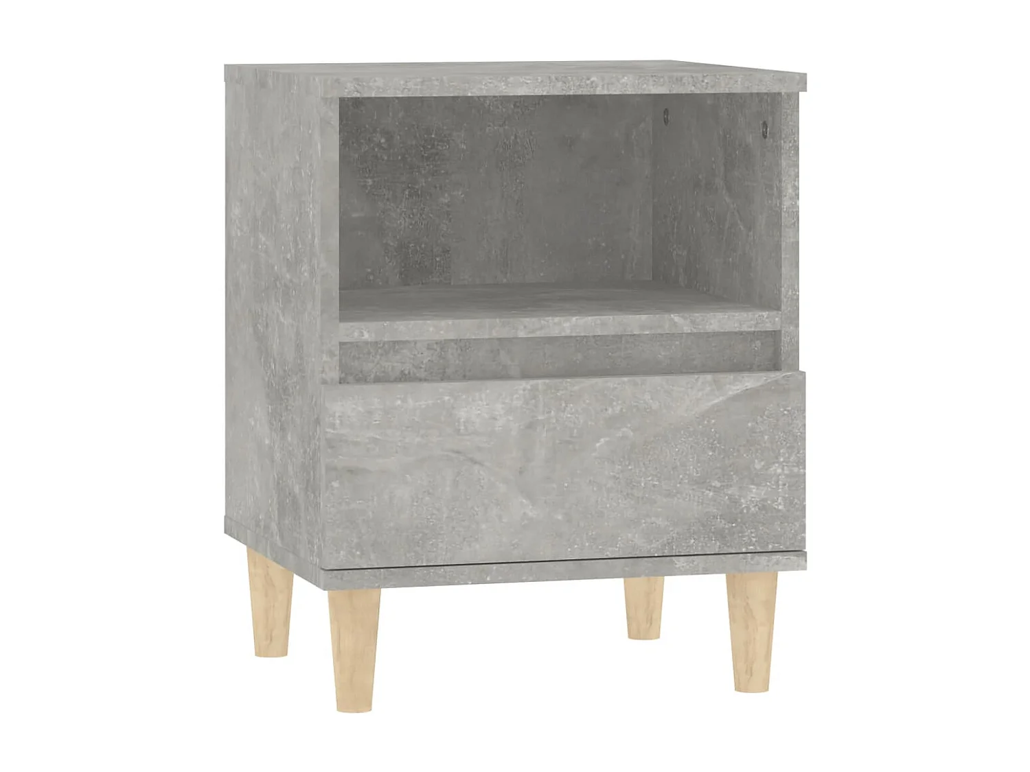 Nachttisch 2er Set-Beistelltisch-Nachttischkommode Betongrau 40x35x50 cm SHL3630