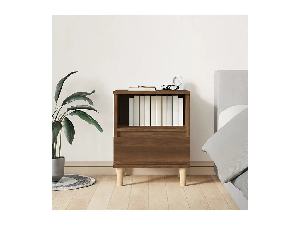 Tables de chevet lot de 2 avec compartiments ouverts Chêne marron 40x35x50 cm
