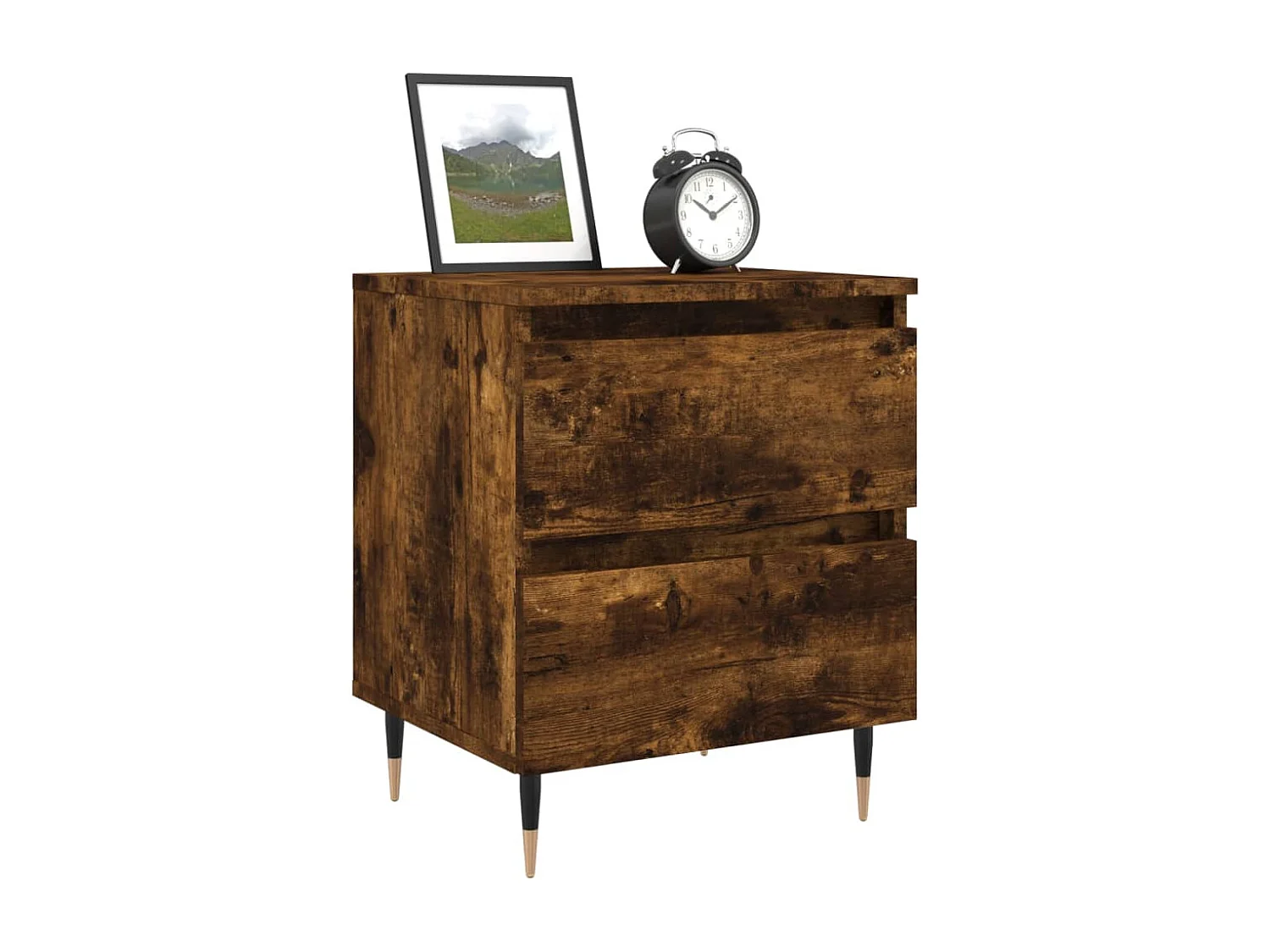 Nachttisch-Beistelltisch Räuchereiche 40x35x50 cm Holzwerkstoff SHL67068