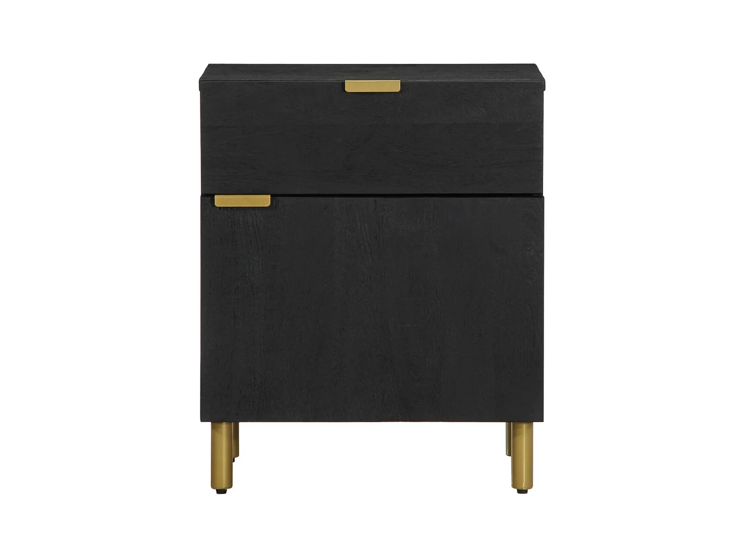 Mesita de noche | Mesilla de noche madera de ingeniería negra 50x33x60 cm