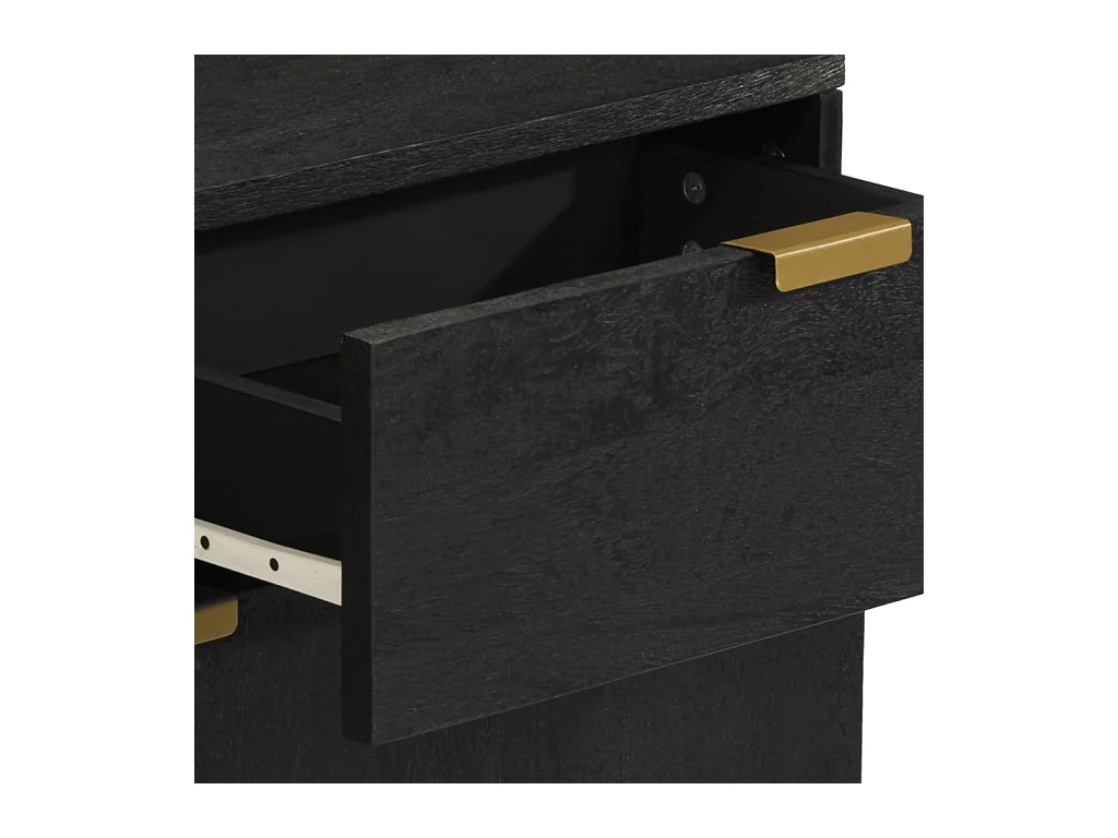 Mesita de noche | Mesilla de noche madera de ingeniería negra 50x33x60 cm