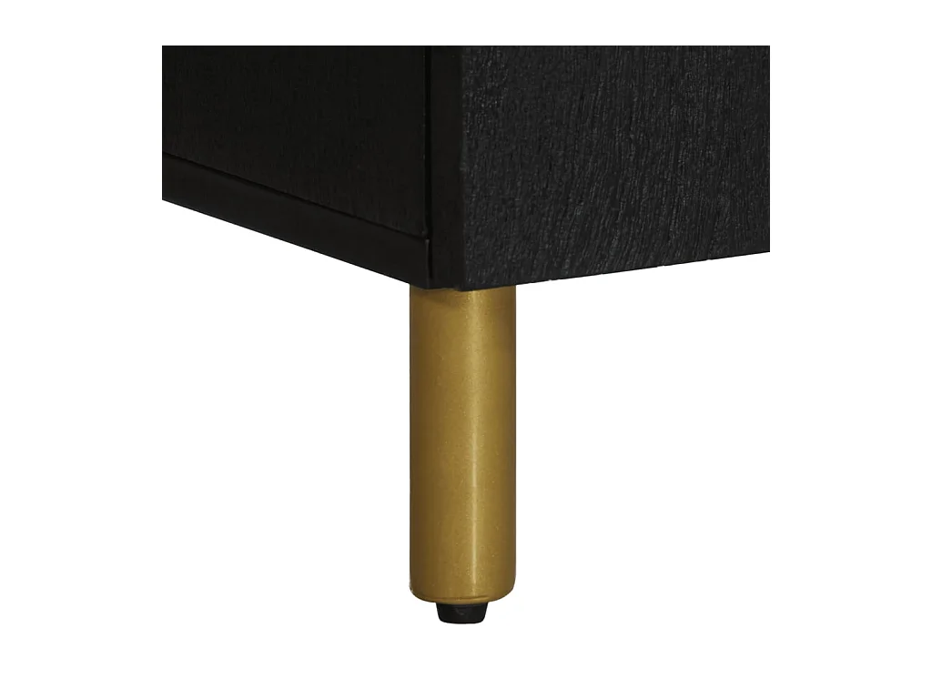 Mesita de noche | Mesilla de noche madera de ingeniería negra 50x33x60 cm