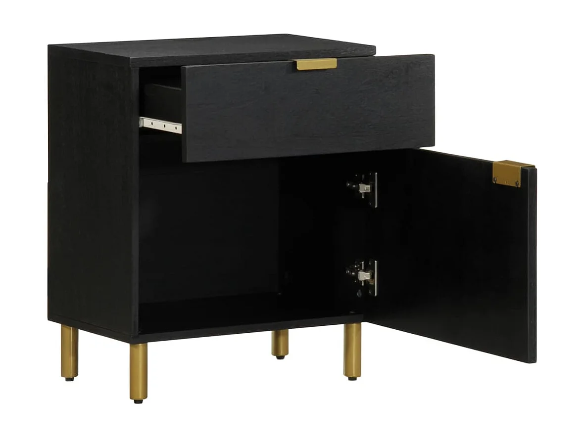 Nachttisch-Beistelltisch Schwarz 50x33x60 cm Holzwerkstoff SHL17858