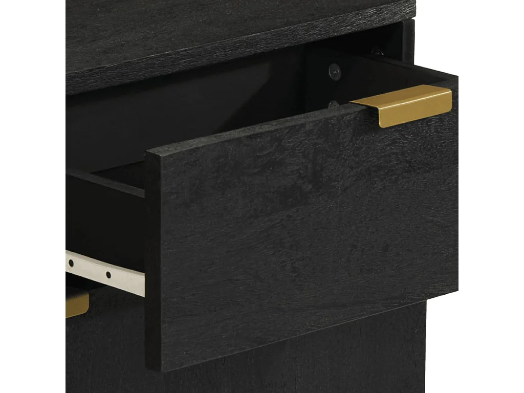 Nachttisch-Beistelltisch Schwarz 50x33x60 cm Holzwerkstoff SHL17858