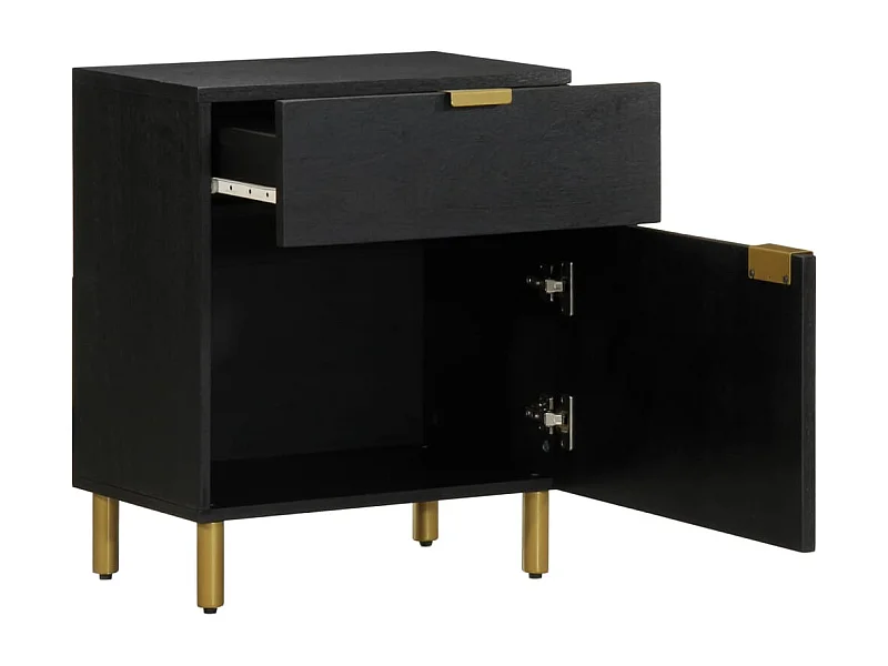 Nachttisch-Beistelltisch Schwarz 50x33x60 cm Holzwerkstoff SHL17858