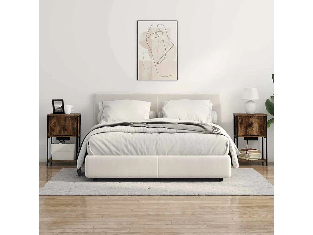 Mesita de Noche | Armario de Noche | Mesa auxiliar Roble ahumado 38x31x61 cm