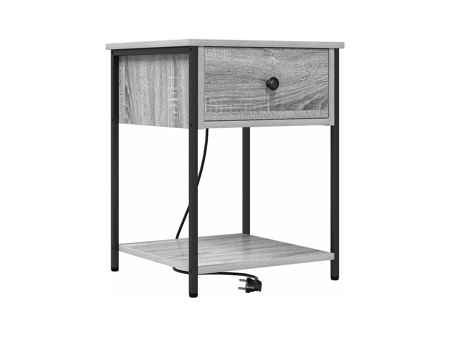 Mesita de Noche | Armario de Noche 2 uds con cajón Gris sonoma 42x41x56 cm