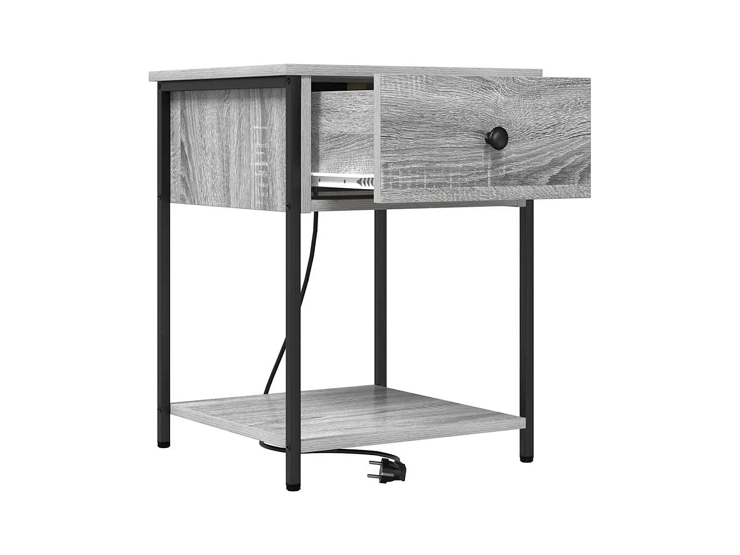 Mesita de Noche | Armario de Noche 2 uds con cajón Gris sonoma 42x41x56 cm