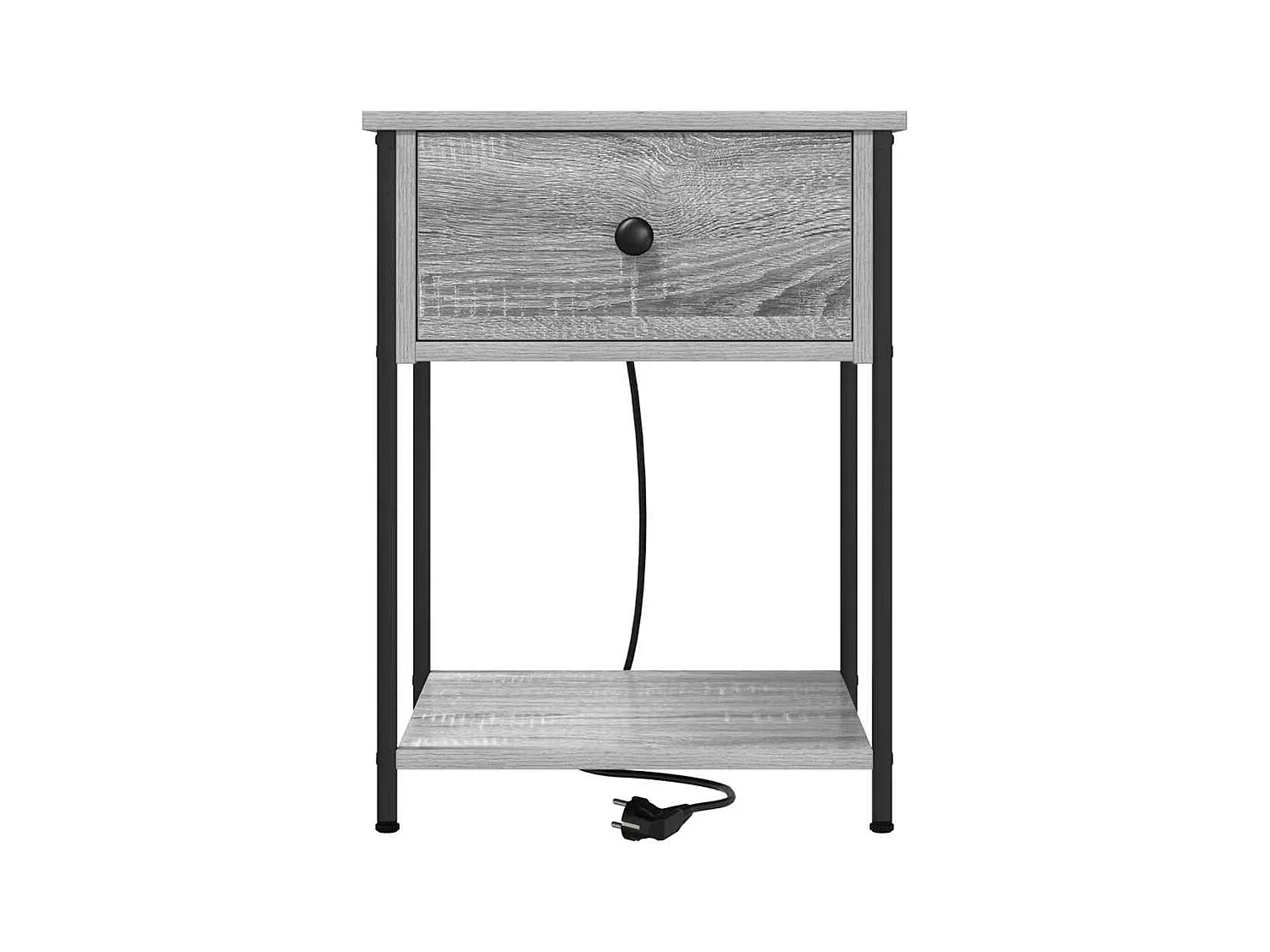 Mesita de Noche | Armario de Noche 2 uds con cajón Gris sonoma 42x41x56 cm