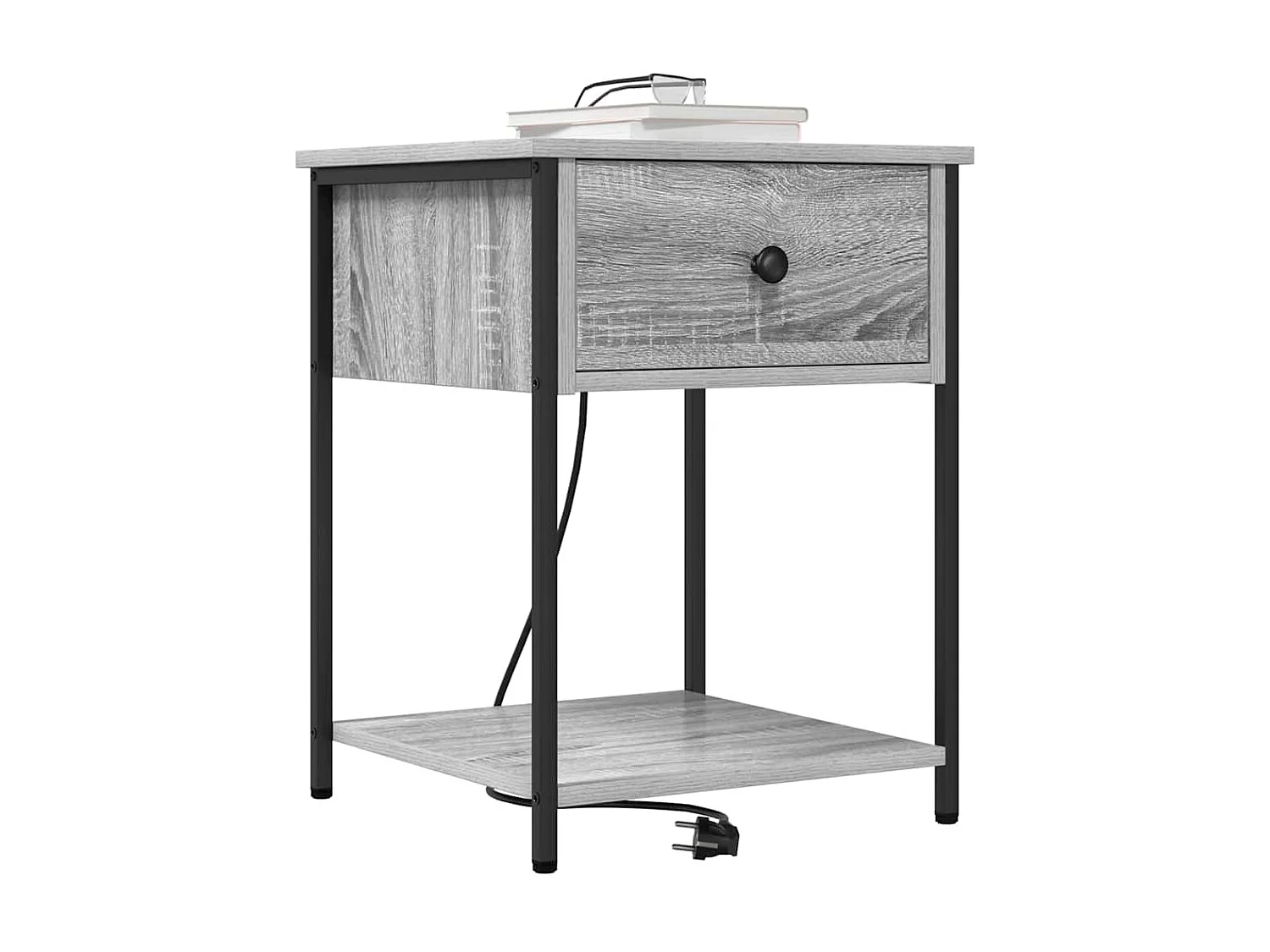 Nachttisch 2er Set-Beistelltisch Graues Sonoma 42 x 41 x 56 cm Holzwerkstoff SHL95418