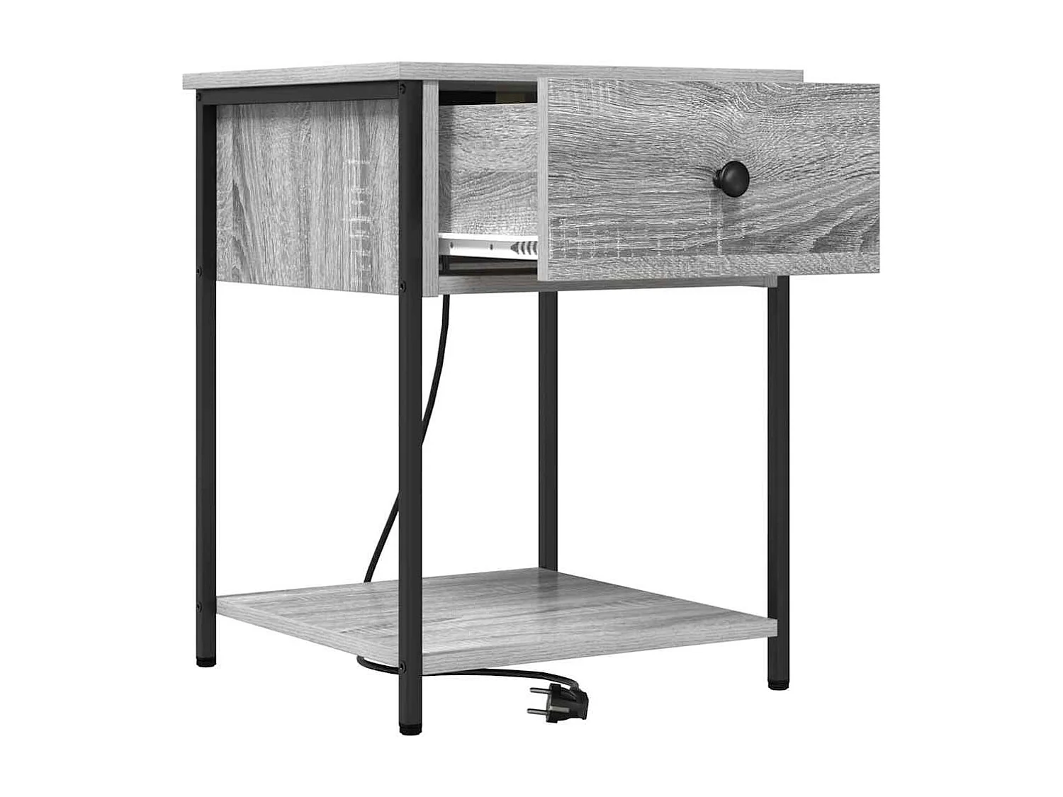 Nachttisch 2er Set-Beistelltisch Graues Sonoma 42 x 41 x 56 cm Holzwerkstoff SHL95418