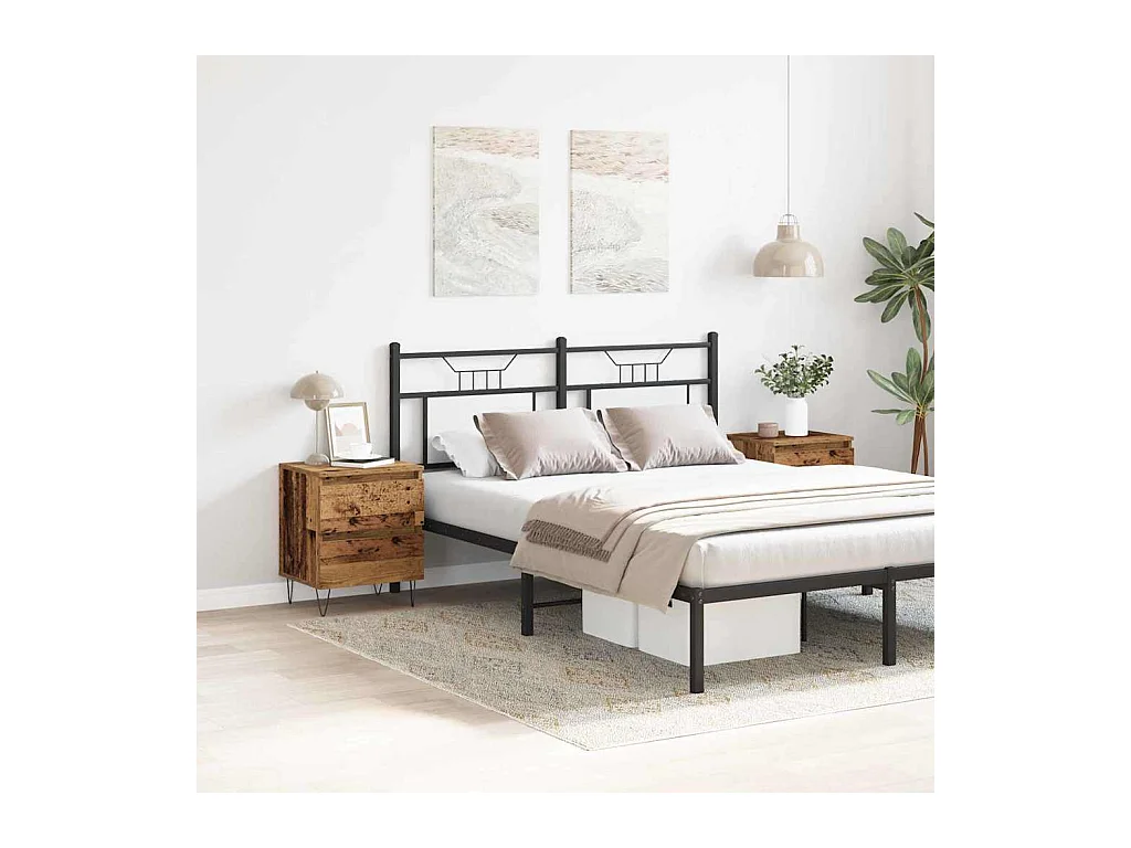 Mesita de Noche | Armario de Noche 2 uds con cajón Madera vieja 40x35x50 cm