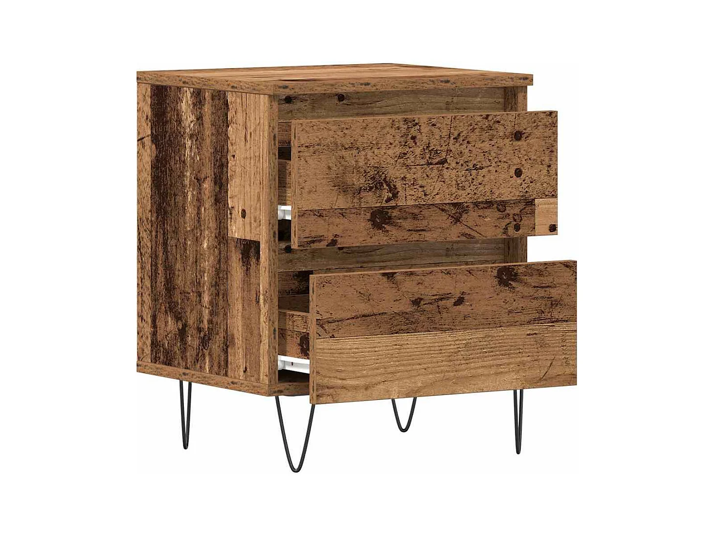 Mesita de Noche | Armario de Noche 2 uds con cajón Madera vieja 40x35x50 cm