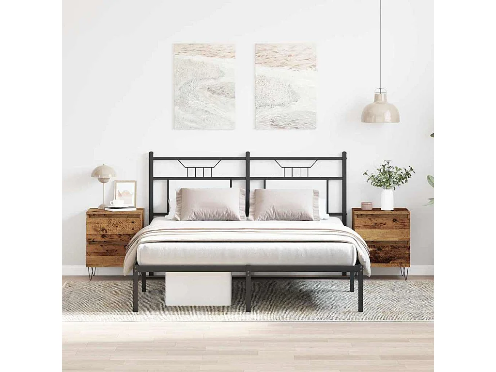 Mesita de Noche | Armario de Noche 2 uds con cajón Madera vieja 40x35x50 cm