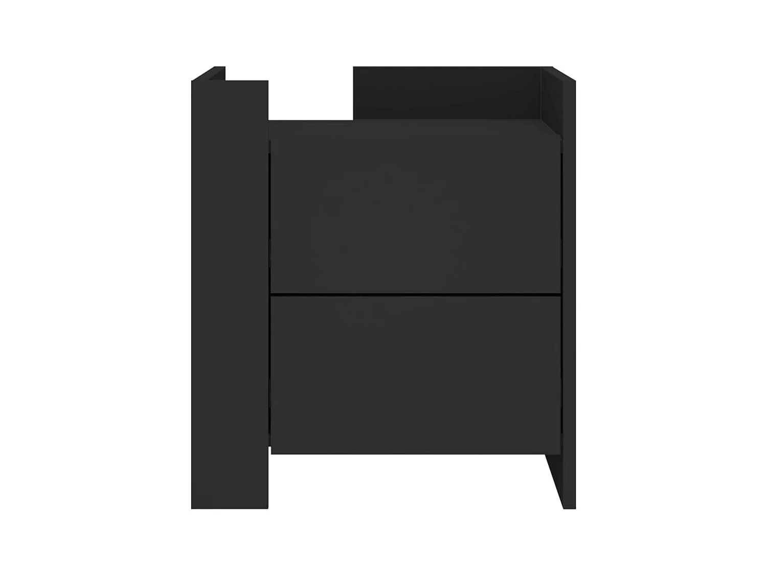 Table de chevet-Table d'appoint Compartiments ouverts noir 45x50x50 cm bois d’ingénierie