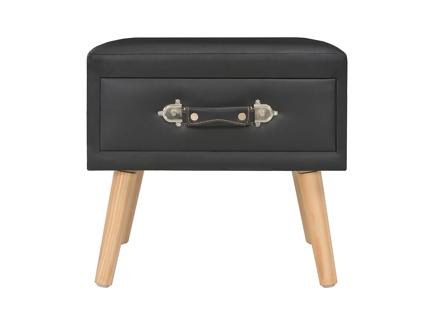 Mesitas de noche | Mesilla de noche 2 unidades 40x35x40 cm cuero sintético negro