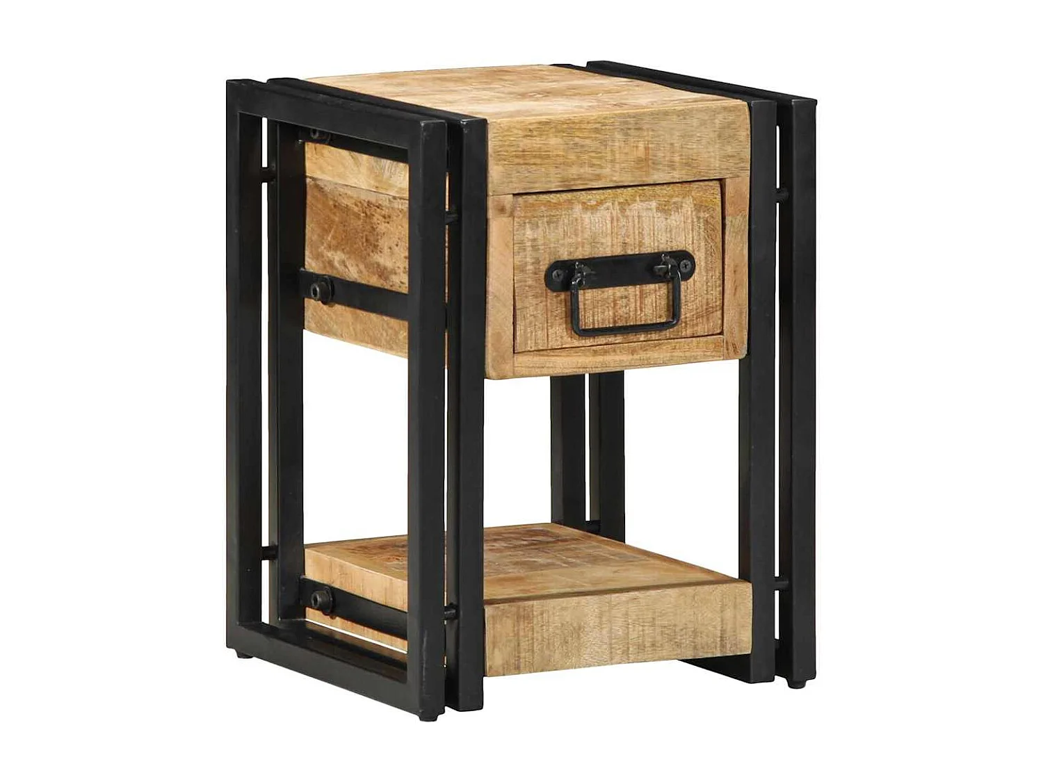 Nachttisch 2er Set-Beistelltisch Braun 30 x 30 x 40 cm Massivholz Mango SHL35533