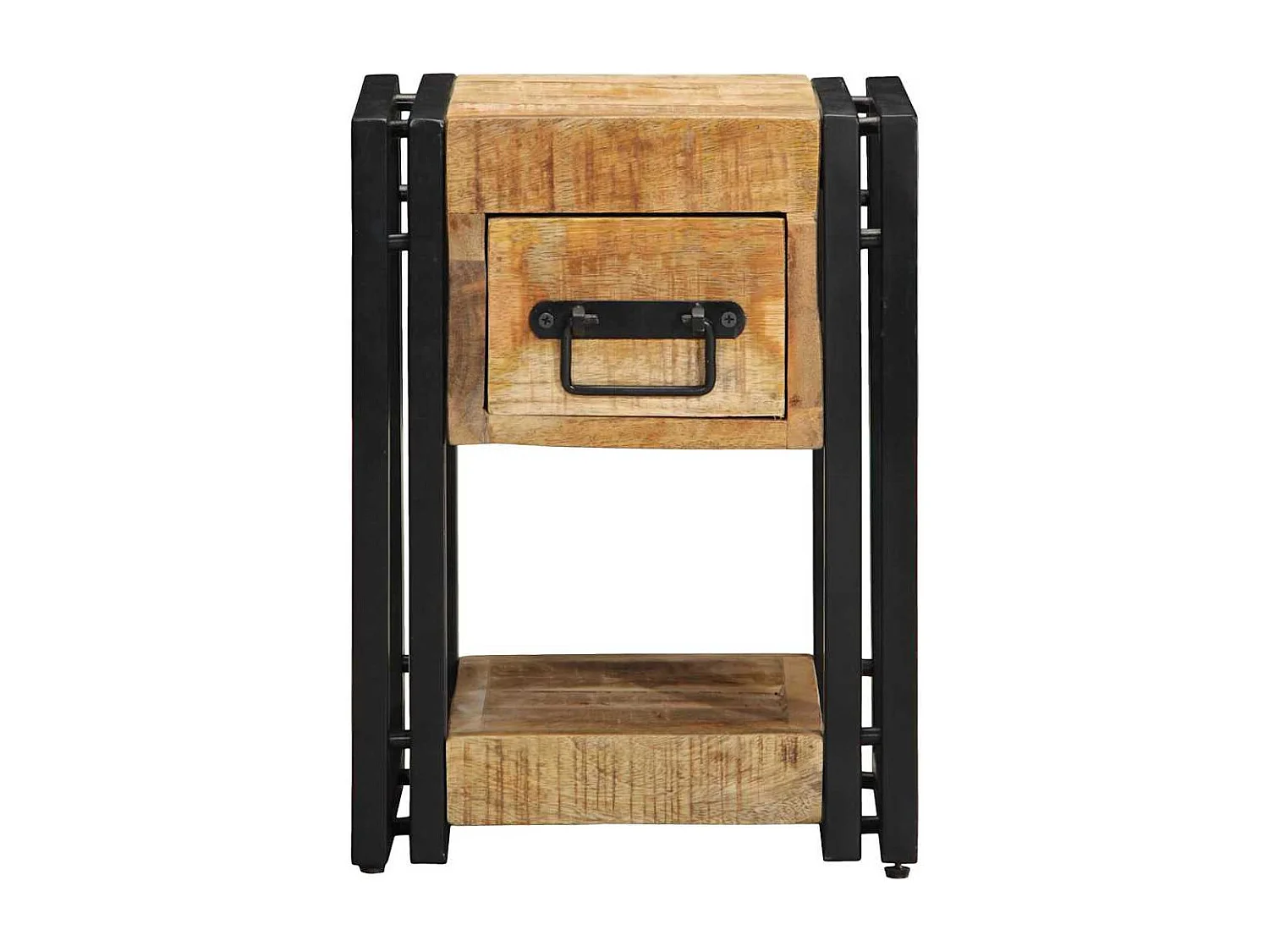 Nachttisch 2er Set-Beistelltisch Braun 30 x 30 x 40 cm Massivholz Mango SHL35533