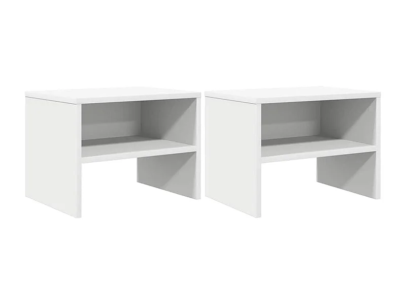 Tables de chevet-Tables de nuit 2 pcs Blanc 40x30x30 cm Bois d'ingénierie
